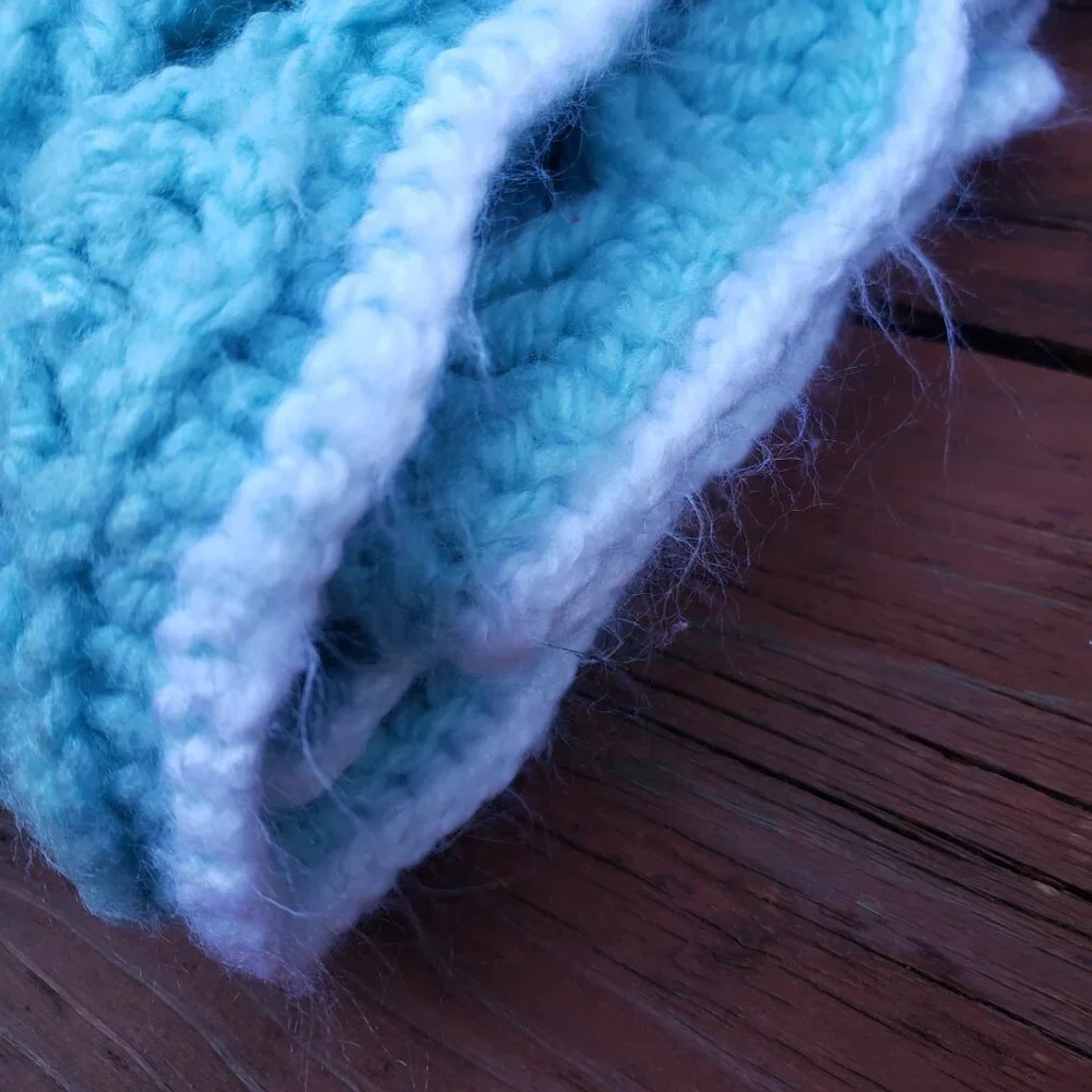 Blue Shade and White- Handmade Throw/Lap Blanket